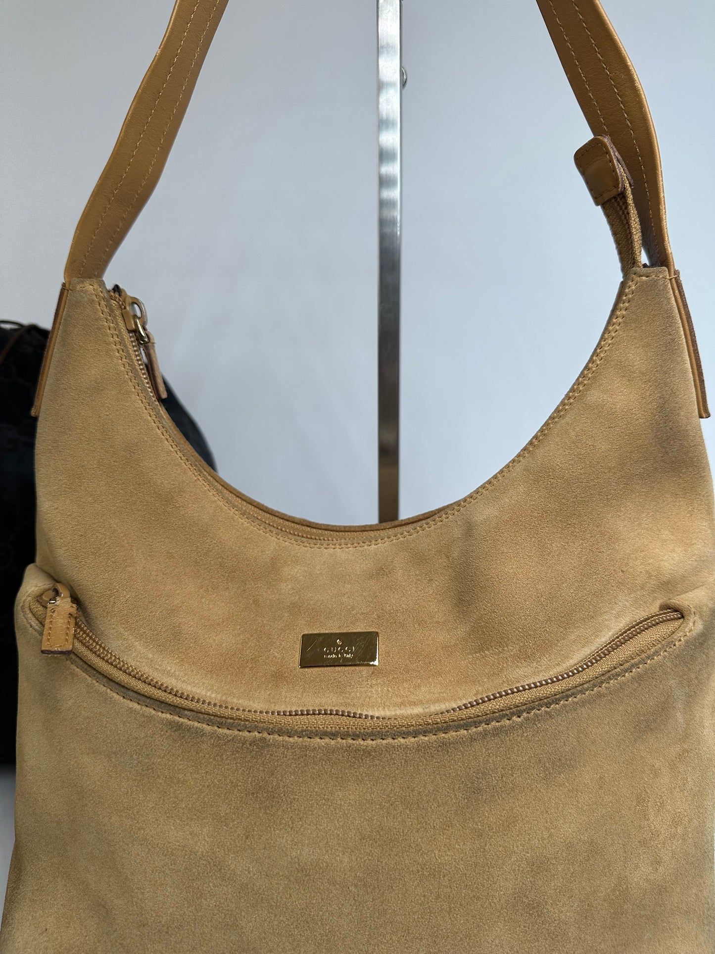Vintage Gucci Suede Leather Hand Bag Brown