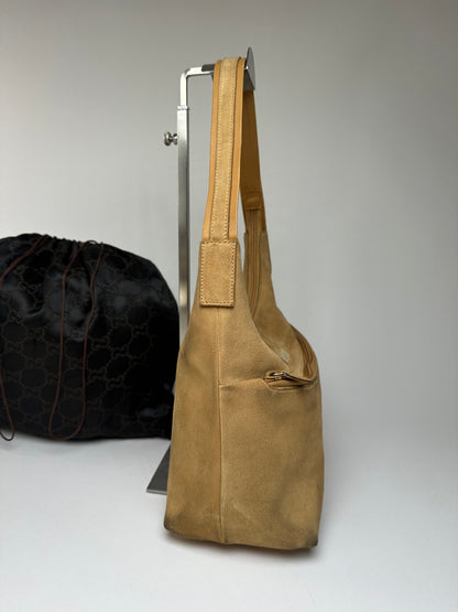 Vintage Gucci Suede Leather Hand Bag Brown