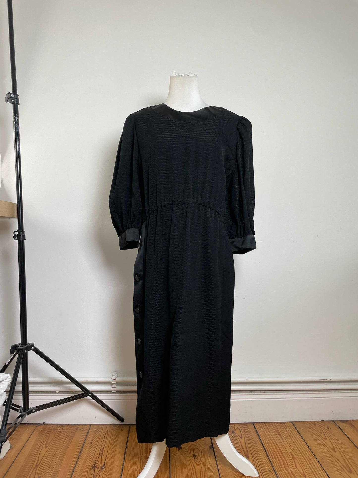 Givenchy Black Maxi Dress with Side Button Detailing