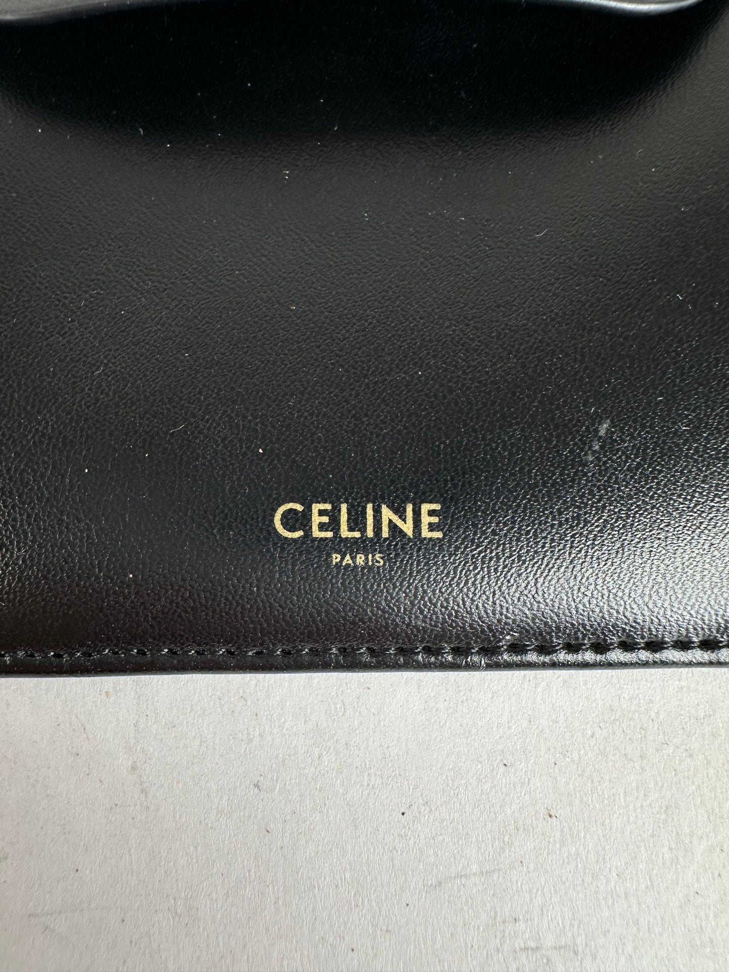 Celine Leather Flat Pouch Black