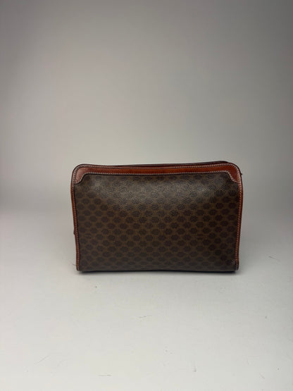 Pochette vintage Celine Paris en cuir monogramme marron