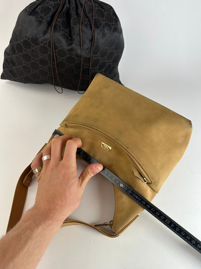 Vintage Gucci Suede Leather Hand Bag Brown