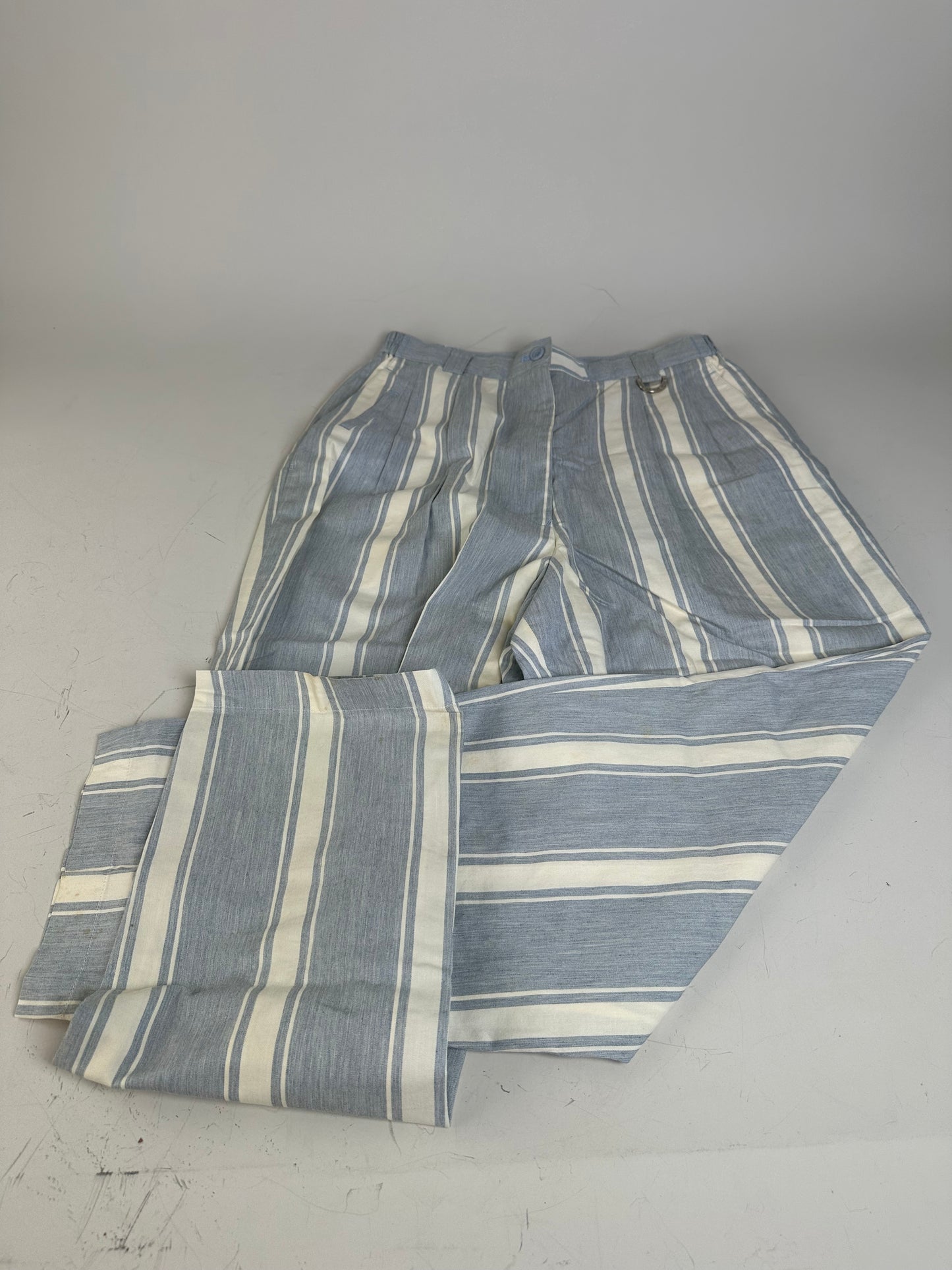 Vintage Dior Cotton Trousers Light Blue White S