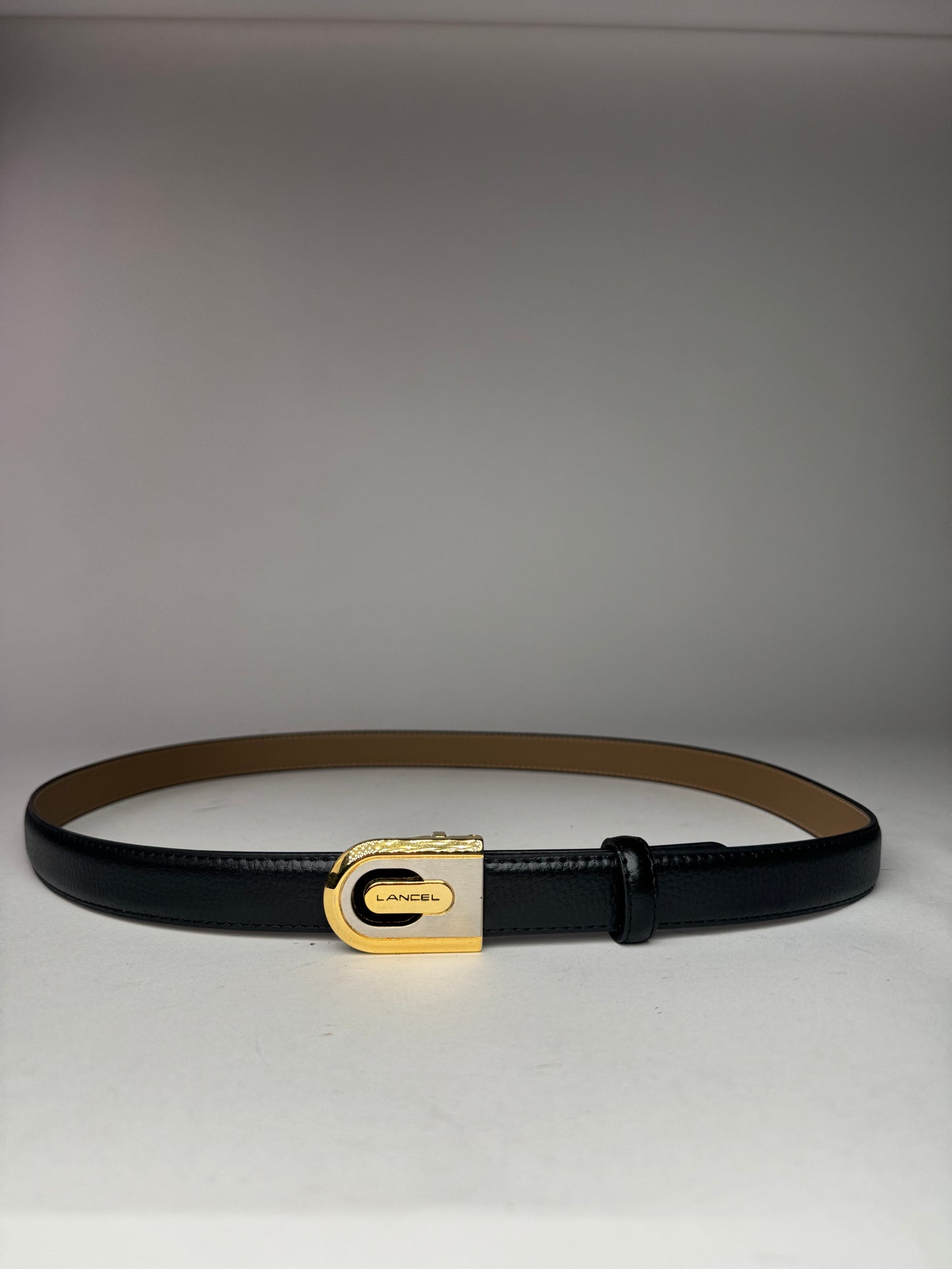 Vintage Lancelot leather belt black