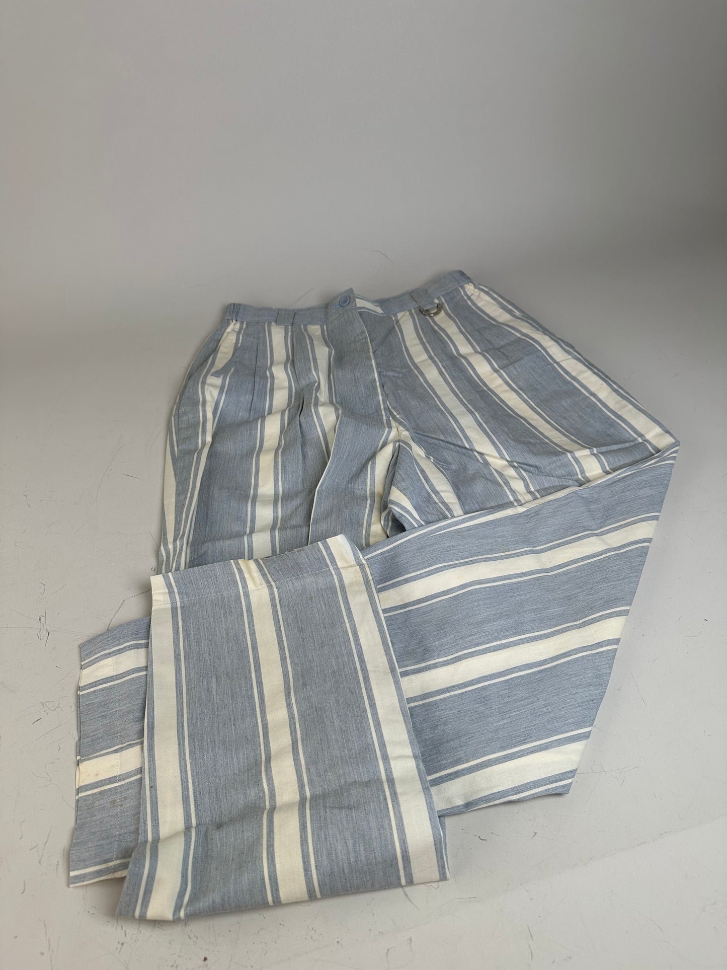 Vintage Dior Cotton Trousers Light Blue White S