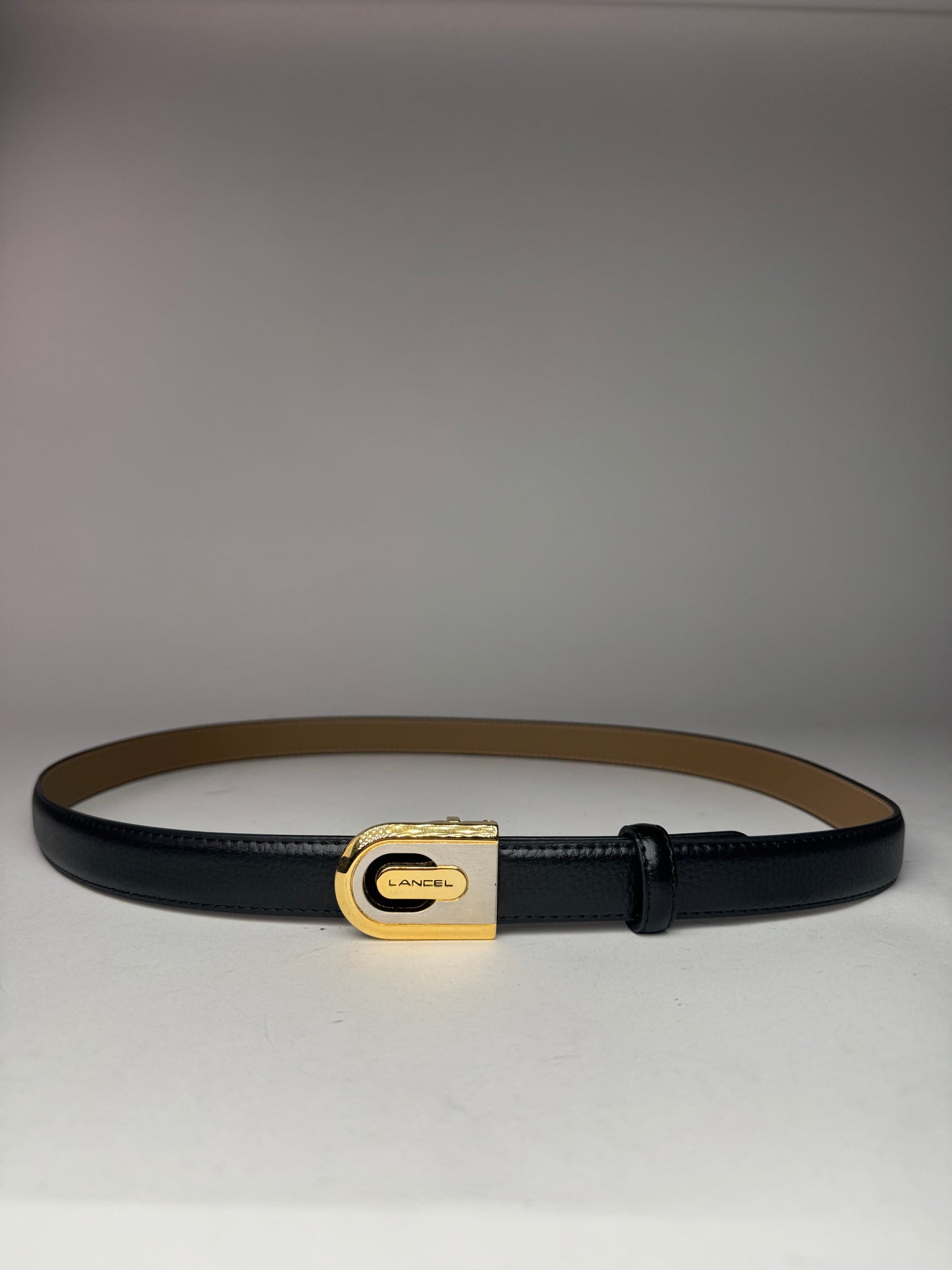 Vintage Lancelot leather belt black