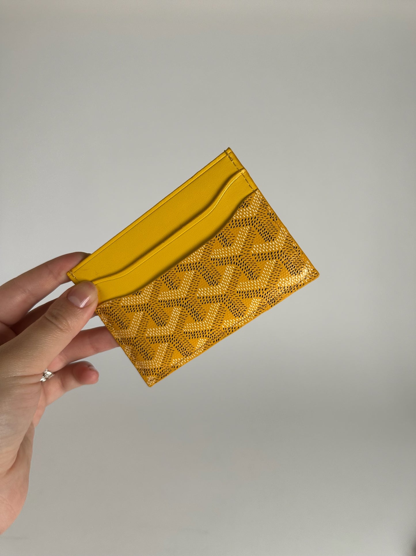 Vintage Goyard Monogram Leather Card Holder Yellow