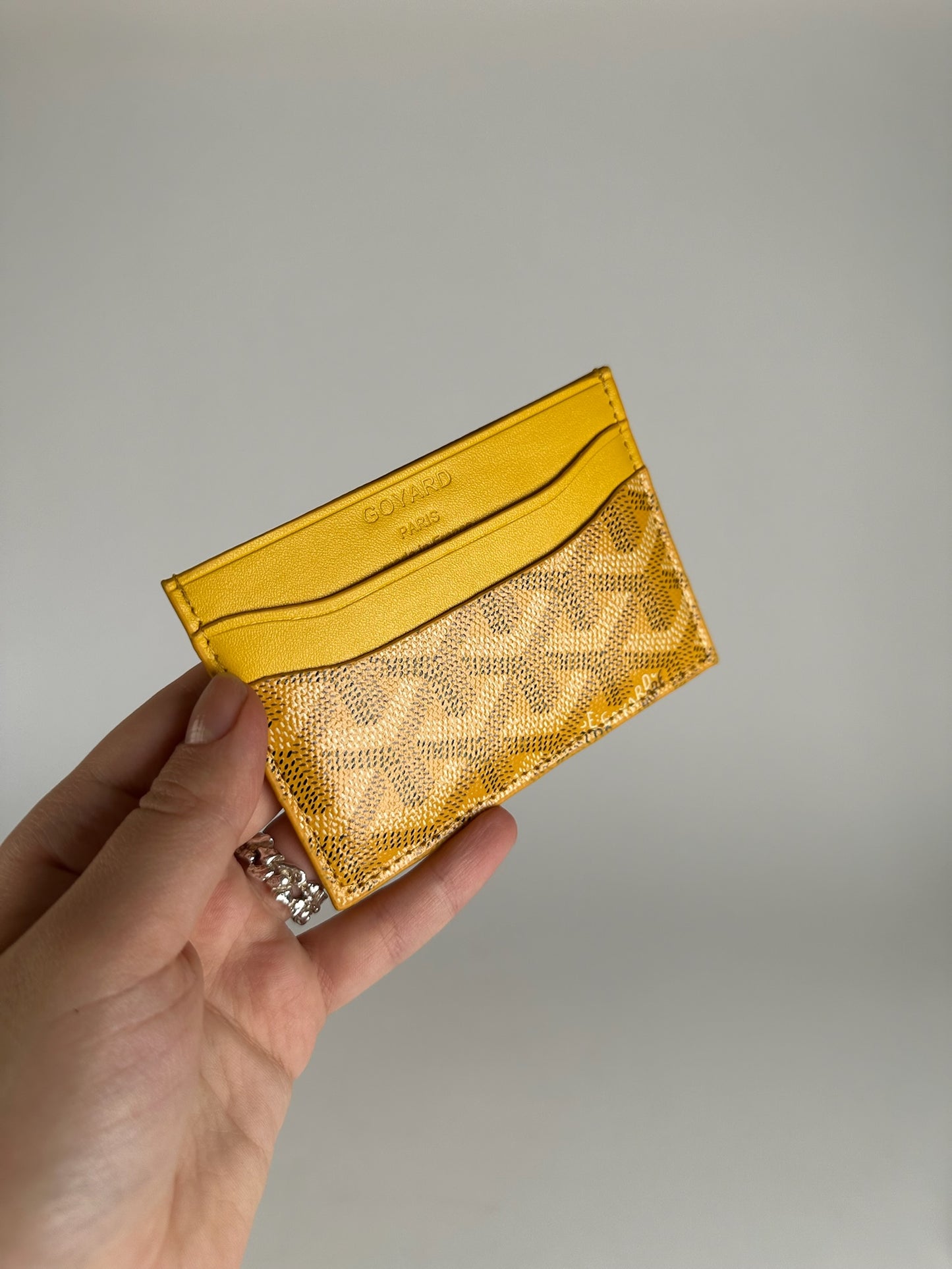 Vintage Goyard Monogram Leather Card Holder Yellow
