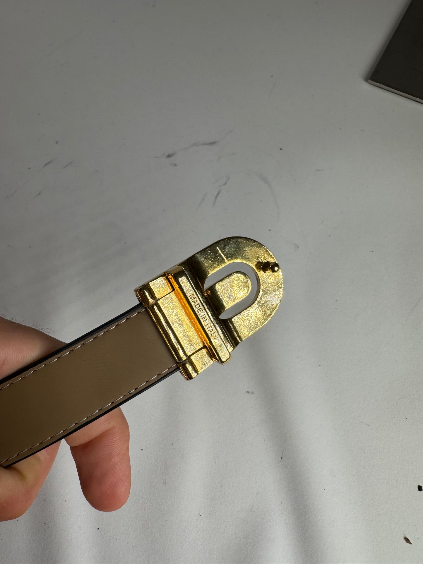 Vintage Lancelot leather belt black