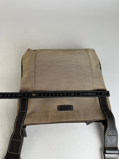 Vintage Gucci Cotton Shoulder Bag Beige Brown