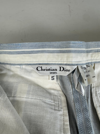 Vintage Dior Cotton Trousers Light Blue White S
