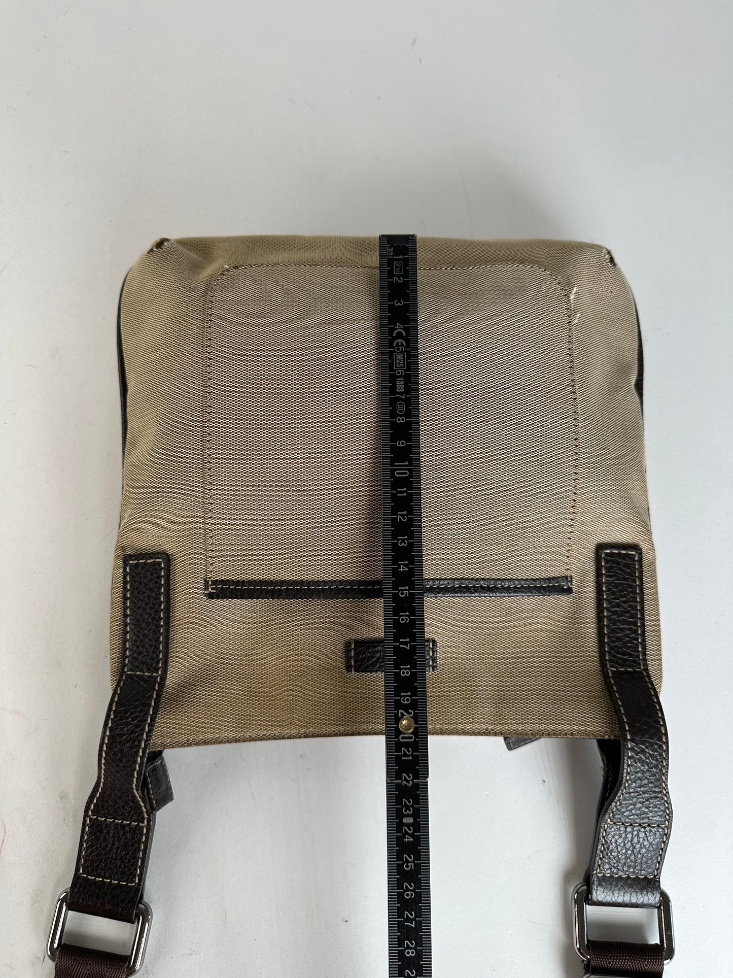 Vintage Gucci Cotton Shoulder Bag Beige Brown