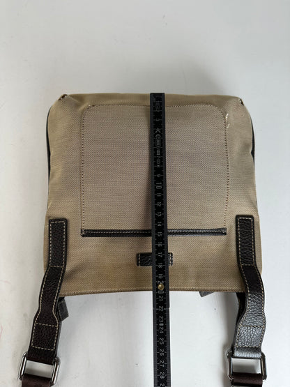 Vintage Gucci Cotton Shoulder Bag Beige Brown