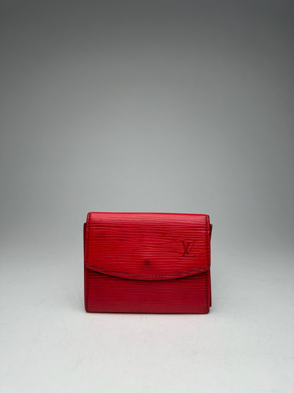 Vintage Louis Vuitton EPI Leather Card Holder red