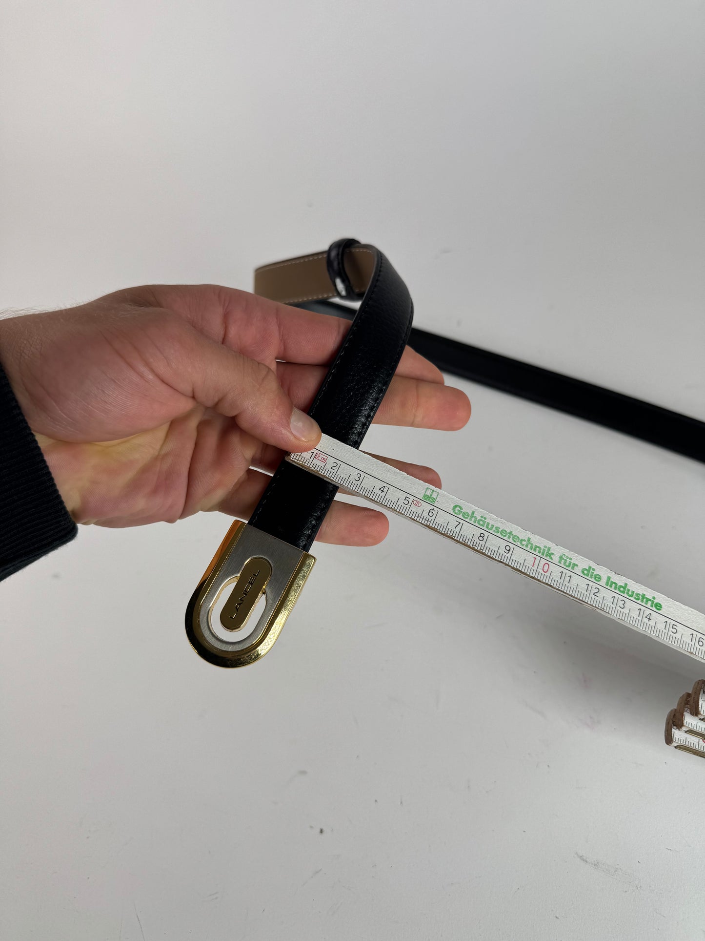 Vintage Lancelot leather belt black