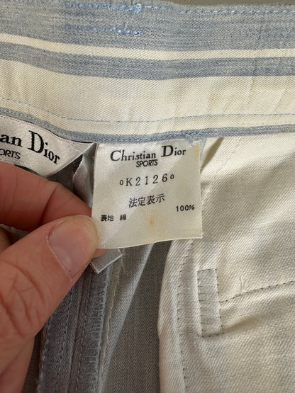 Vintage Dior Cotton Trousers Light Blue White S