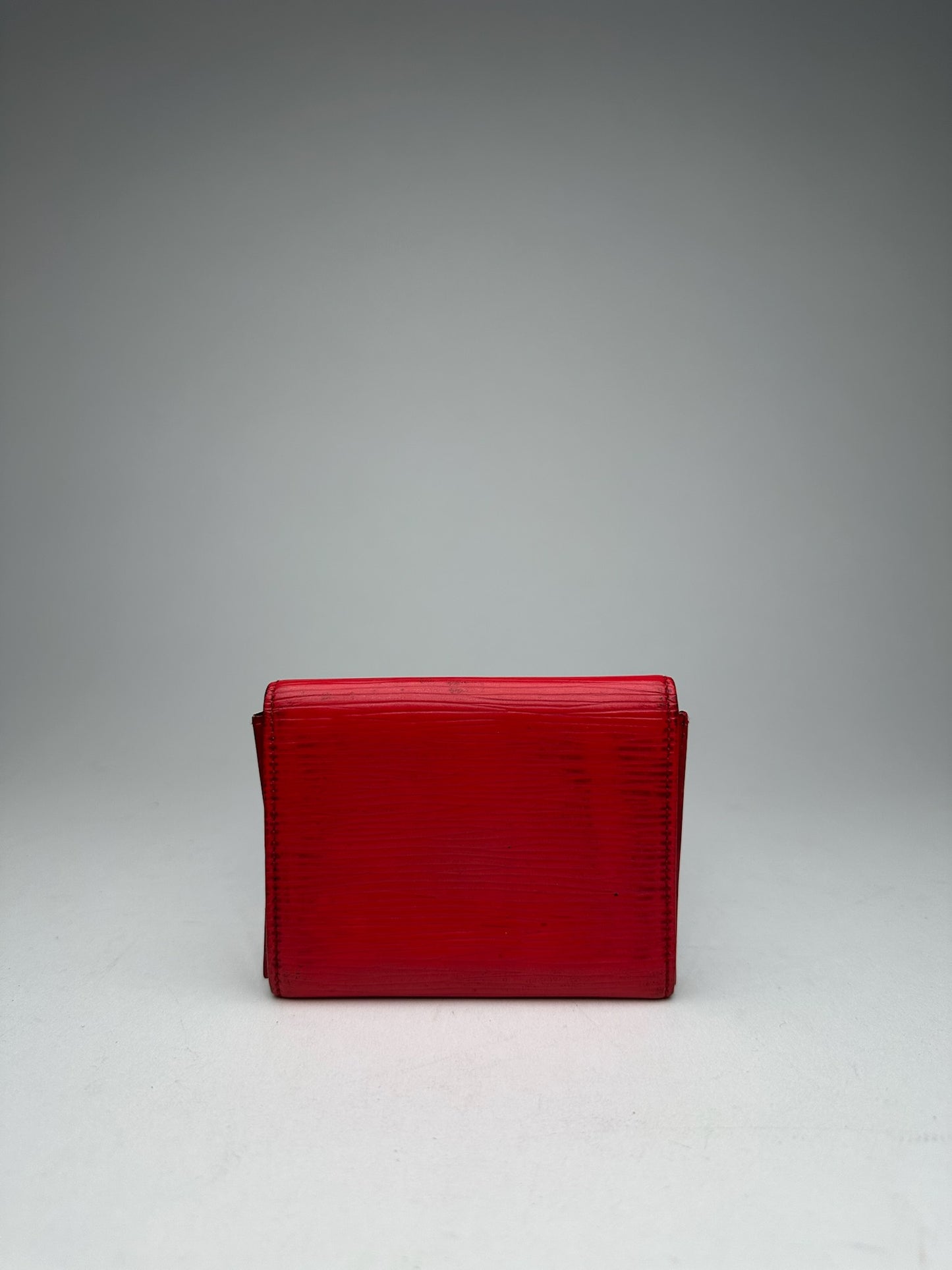Vintage Louis Vuitton EPI Leather Card Holder red
