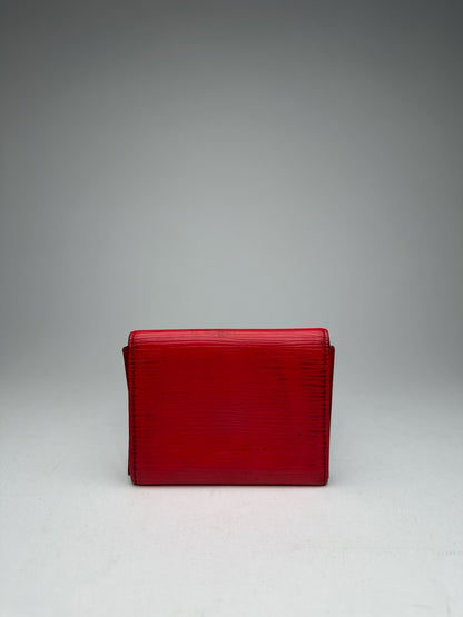 Vintage Louis Vuitton EPI Leather Card Holder red