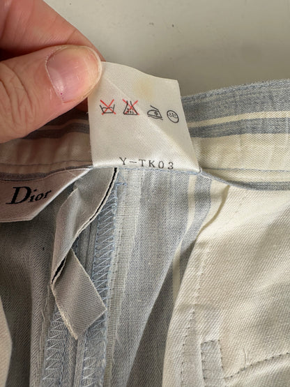 Vintage Dior Cotton Trousers Light Blue White S