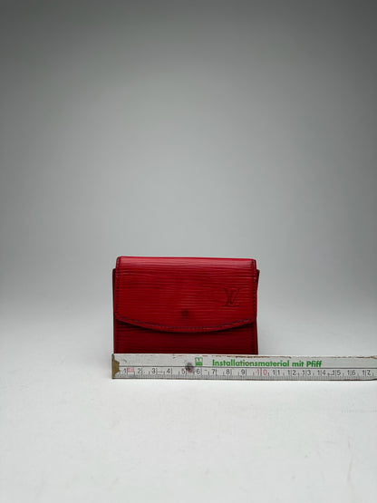 Vintage Louis Vuitton EPI Leather Card Holder red