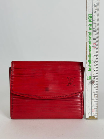 Vintage Louis Vuitton EPI Leather Card Holder red