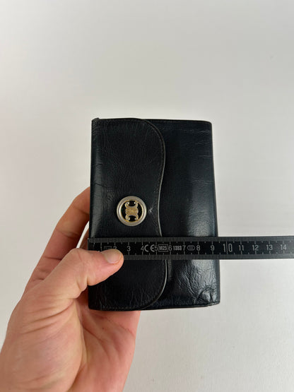 Vintage Celine Paris Triomphe Leather Wallet Black