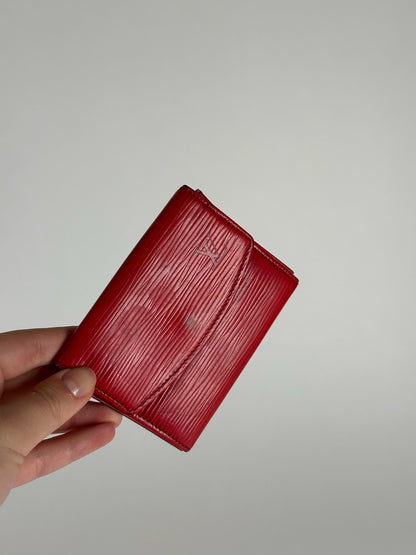 Vintage Louis Vuitton EPI Leather Card Holder red