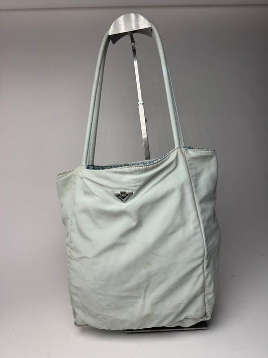 Sac cabas réversible vintage Bottega Veneta turquoise