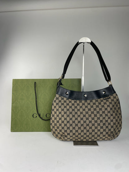 Vintage Gucci Canvas Hobo Bag Brown