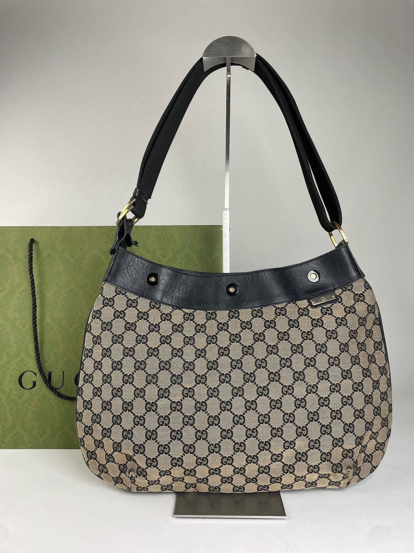 Vintage Gucci Canvas Hobo Bag Brown