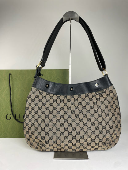 Vintage Gucci Canvas Hobo Bag Brown