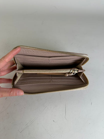 Vintage Chloe Pebbled Leather Zip Wallet Blush Pink Silver