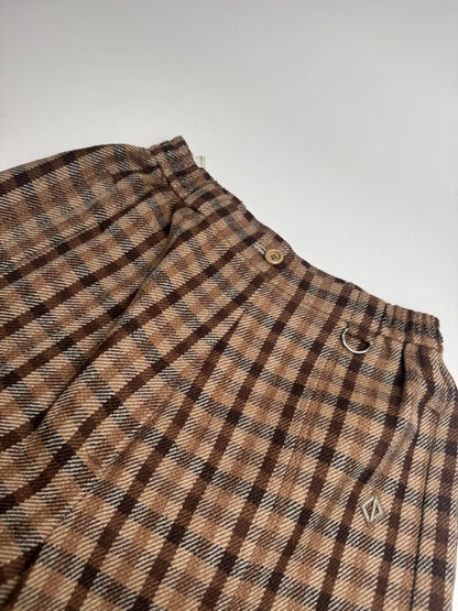 Vintage Dior Checked Wool Shorts M Brown