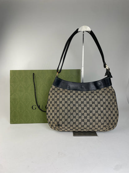 Vintage Gucci Canvas Hobo Bag Brown