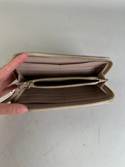 Vintage Chloe Pebbled Leather Zip Wallet Blush Pink Silver