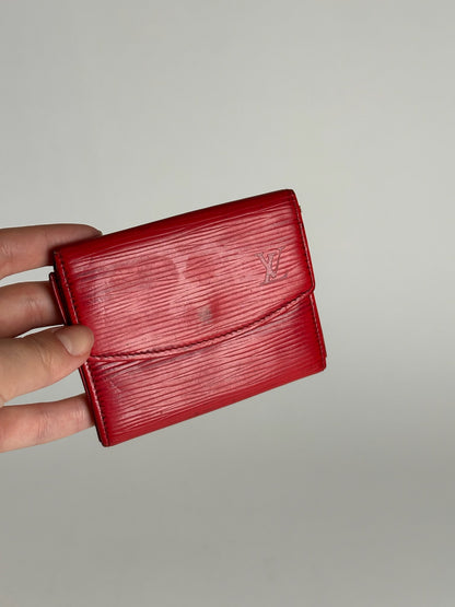 Vintage Louis Vuitton EPI Leather Card Holder red