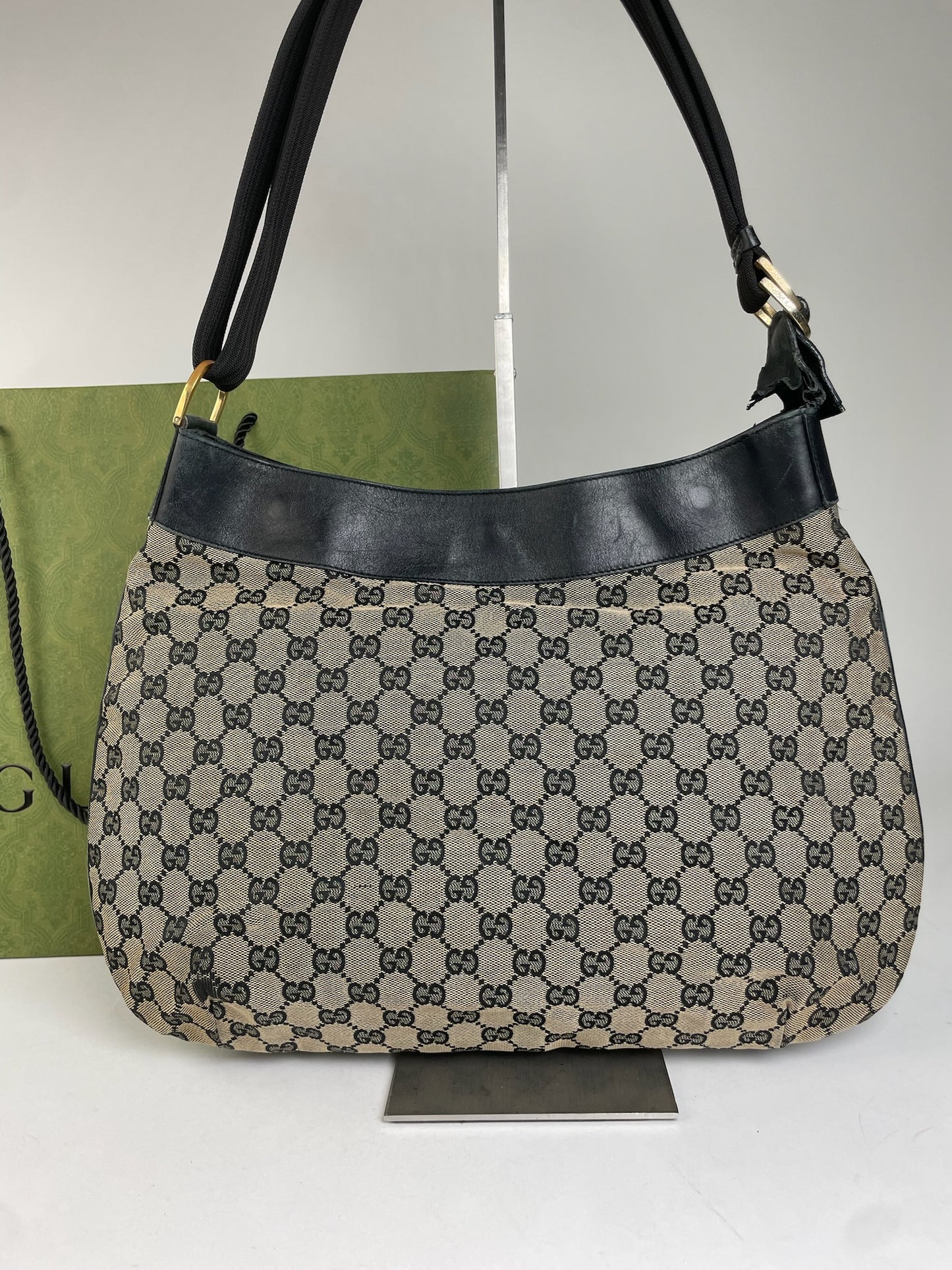 Vintage Gucci Canvas Hobo Bag Brown