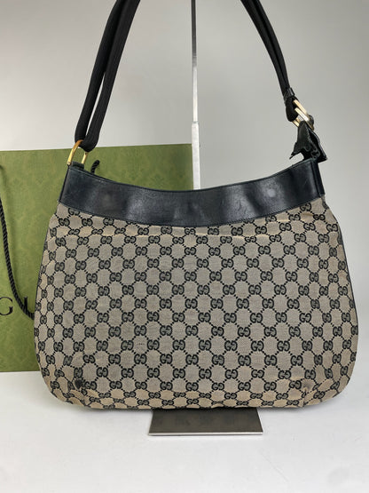 Vintage Gucci Canvas Hobo Bag Brown