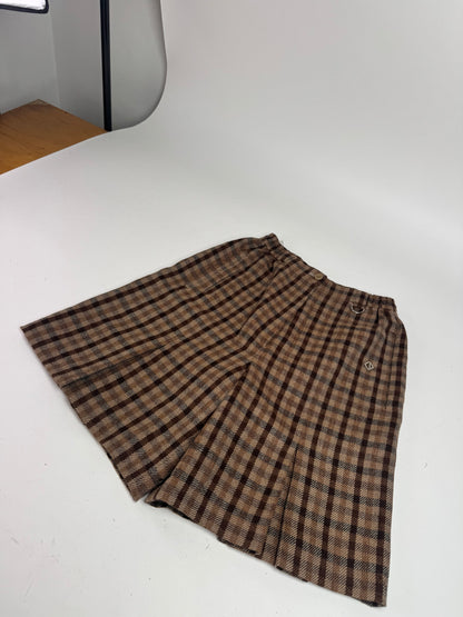 Vintage Dior Checked Wool Shorts M Brown
