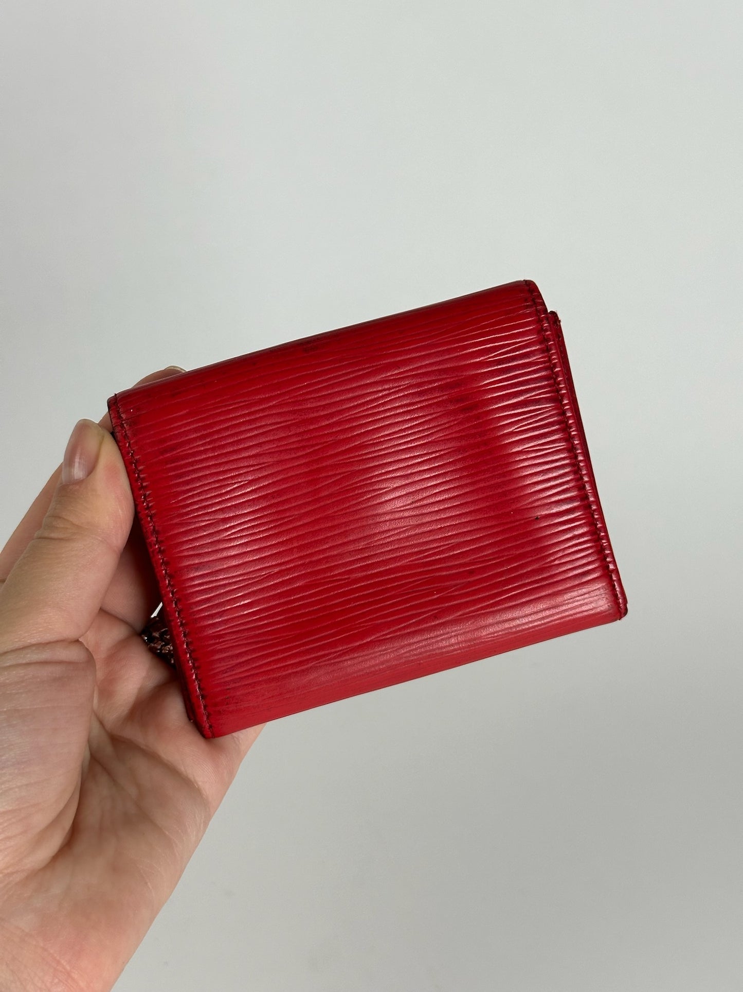 Vintage Louis Vuitton EPI Leather Card Holder red