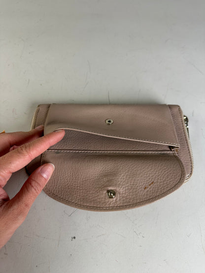 Vintage Chloe Pebbled Leather Zip Wallet Blush Pink Silver