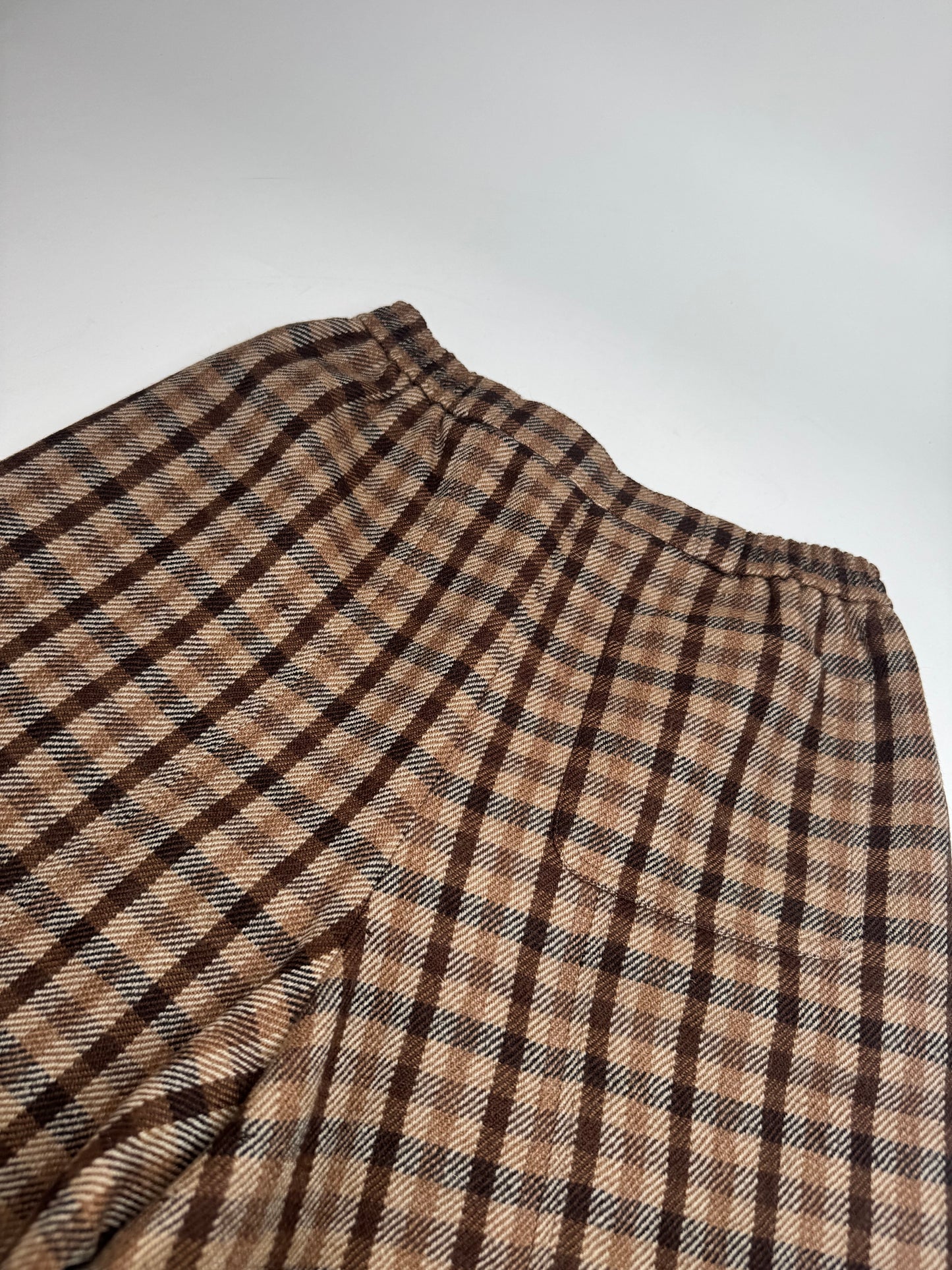 Vintage Dior Checked Wool Shorts M Brown