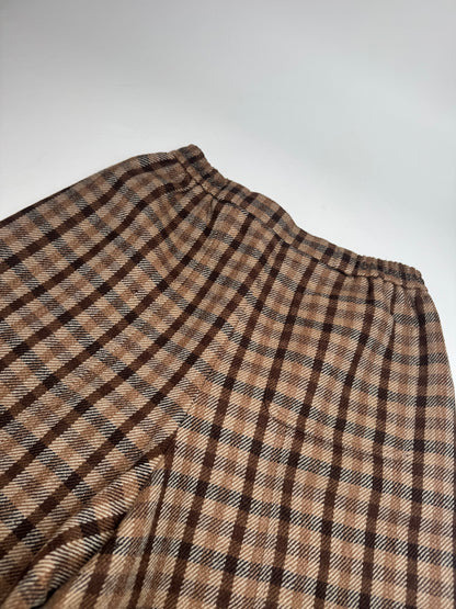 Vintage Dior Checked Wool Shorts M Brown