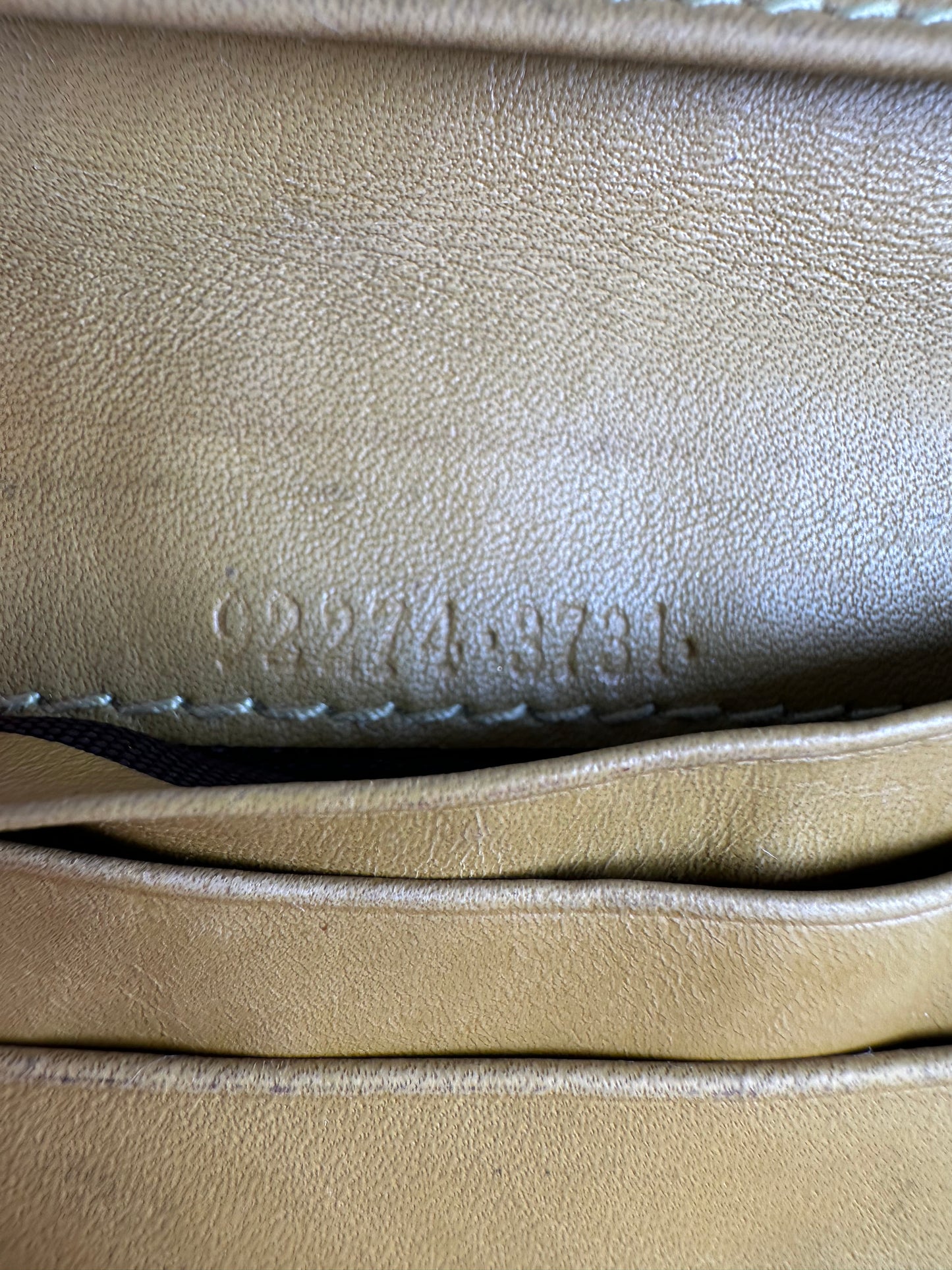 Vintage Gucci Monogram Leather Card Holder Beige Brown