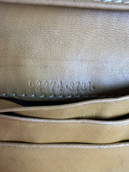 Vintage Gucci Monogram Leather Card Holder Beige Brown