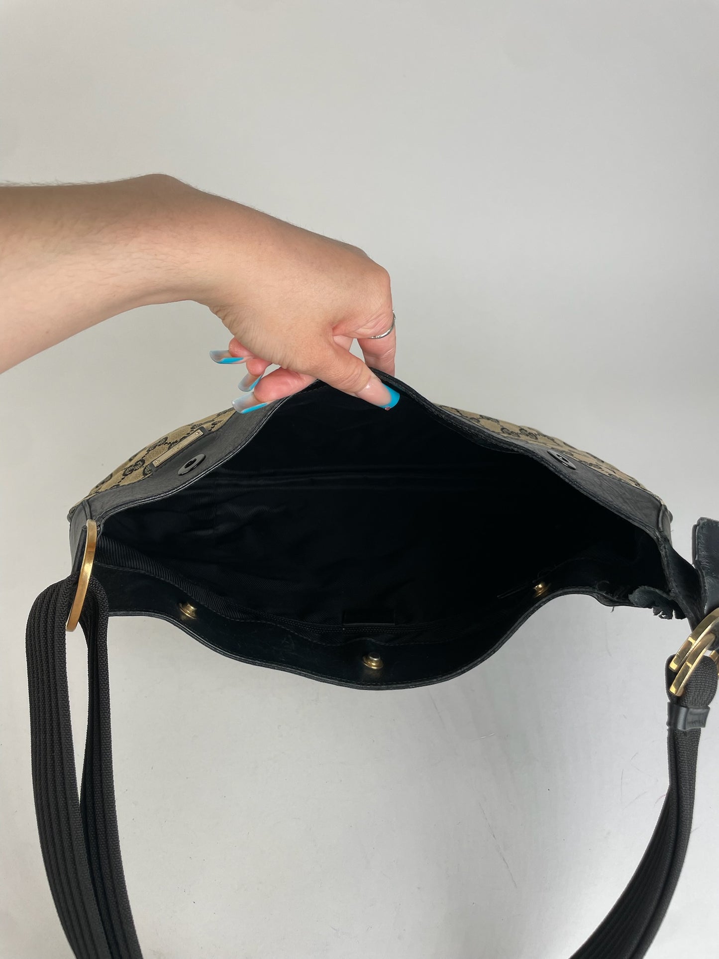 Vintage Gucci Canvas Hobo Bag Brown