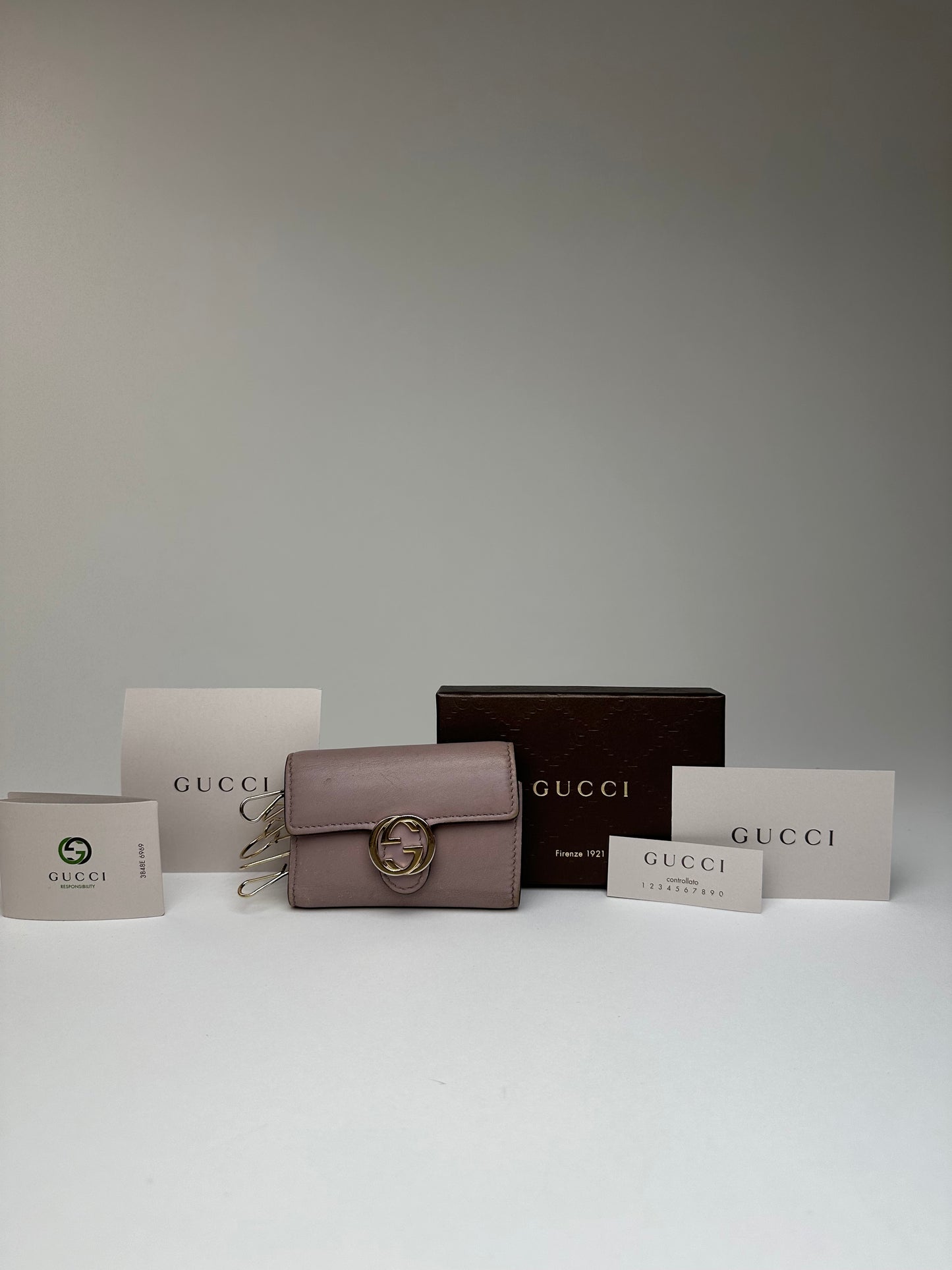 Vintage Gucci Marmont Leather Key / Card Holder Purple