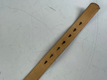 Vintage Dior CD Logo Leather Belt Brown Gold