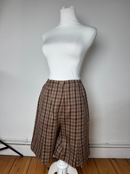 Vintage Dior Checked Wool Shorts M Brown