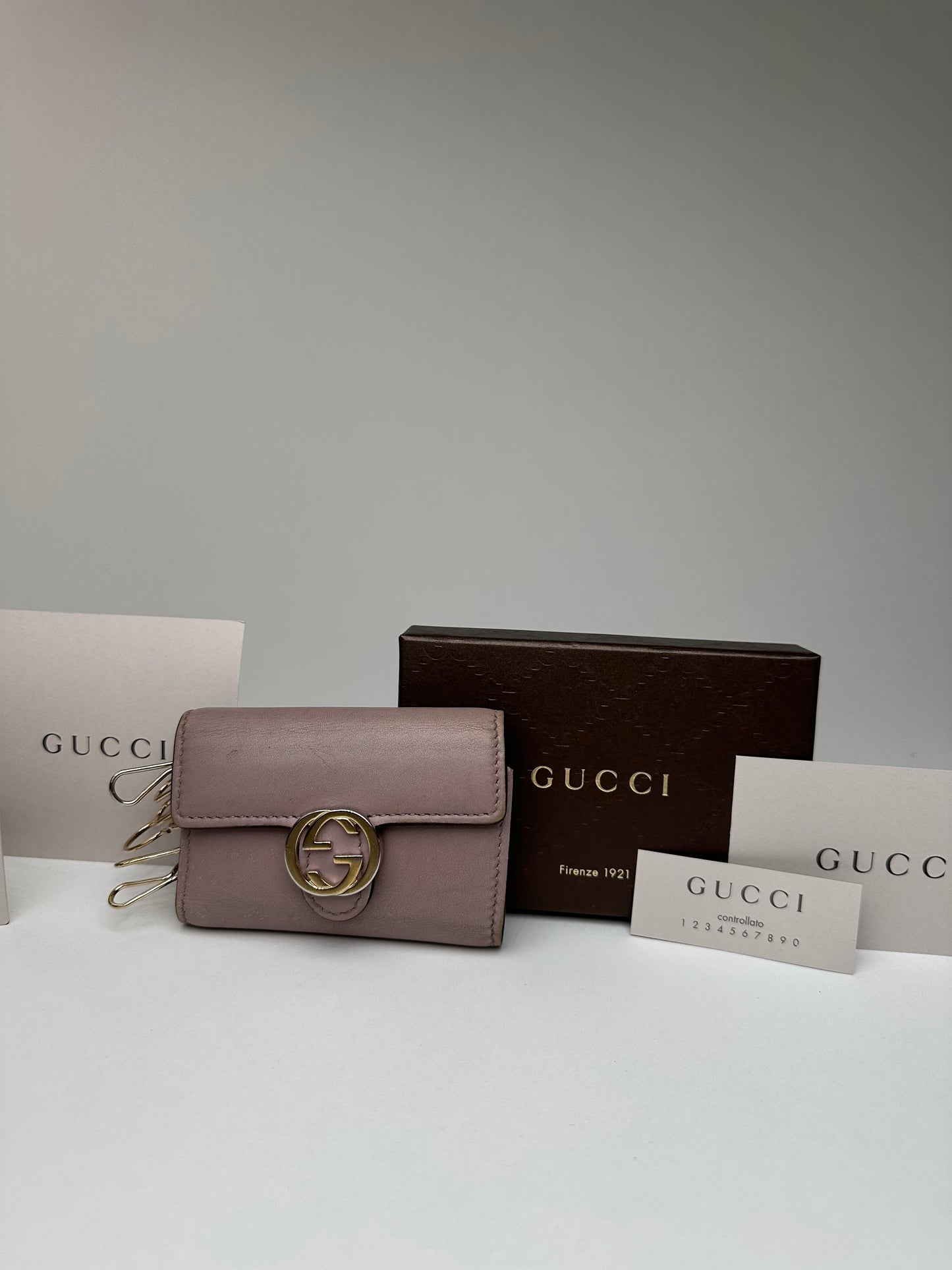 Vintage Gucci Marmont Leather Key / Card Holder Purple